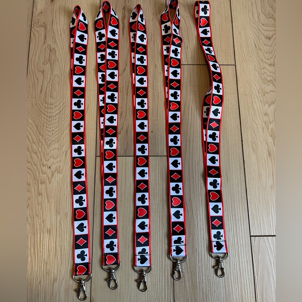 Lot of 5 Card Print Lanyards (See description)